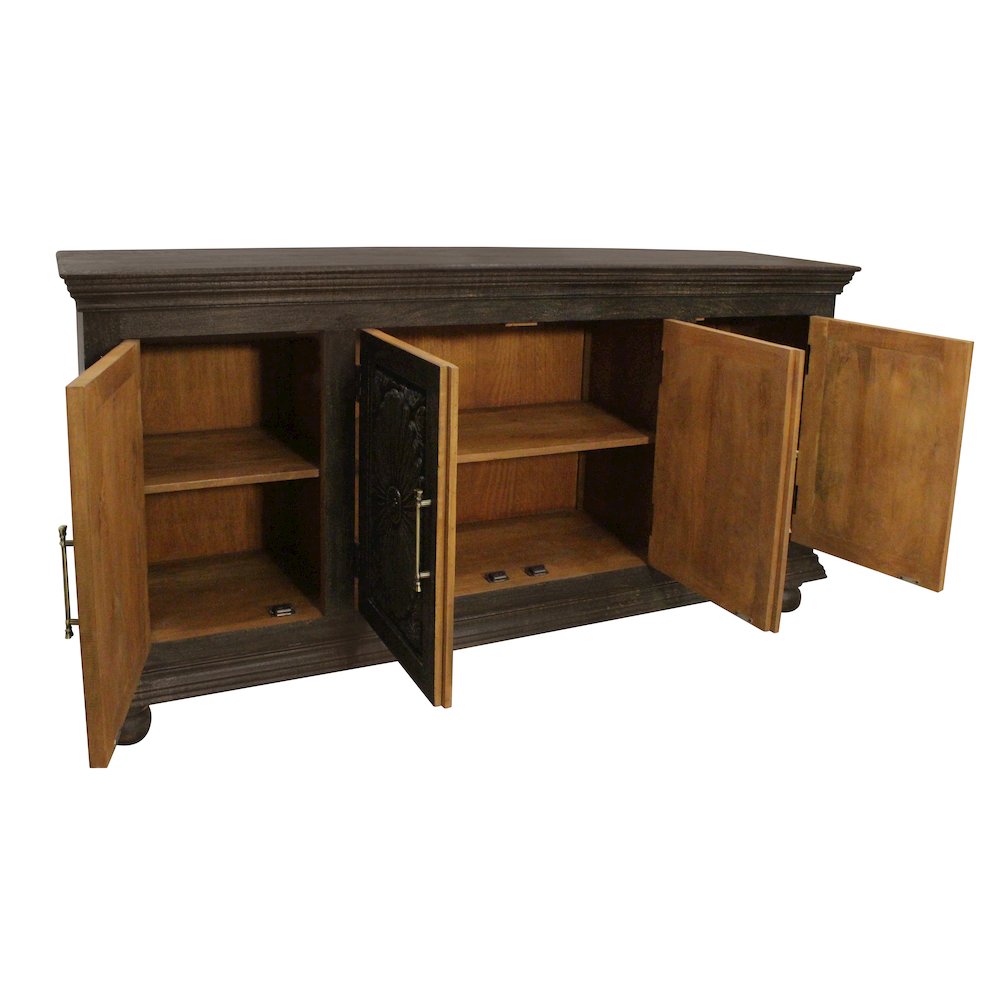 Athena 4-Door Sideboard in Antique Black. Picture 7