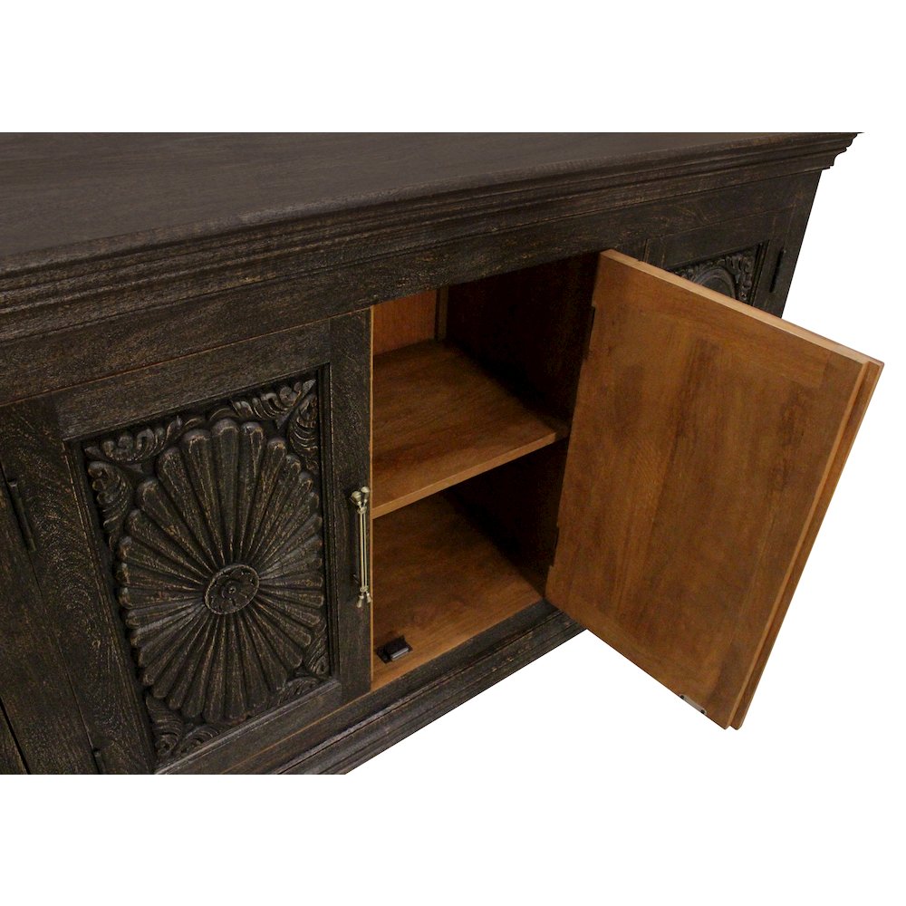 Athena 4-Door Sideboard in Antique Black. Picture 9