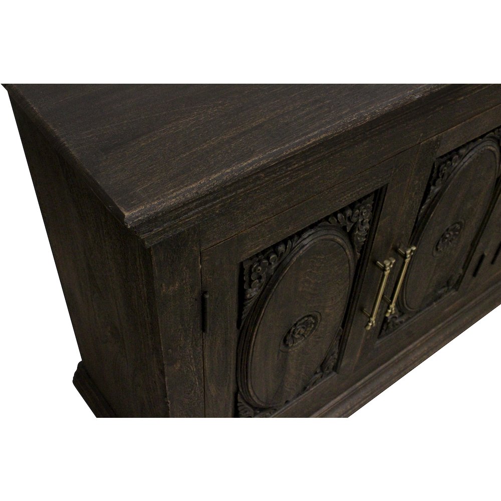 Athena 4-Door Sideboard in Antique Black. Picture 10