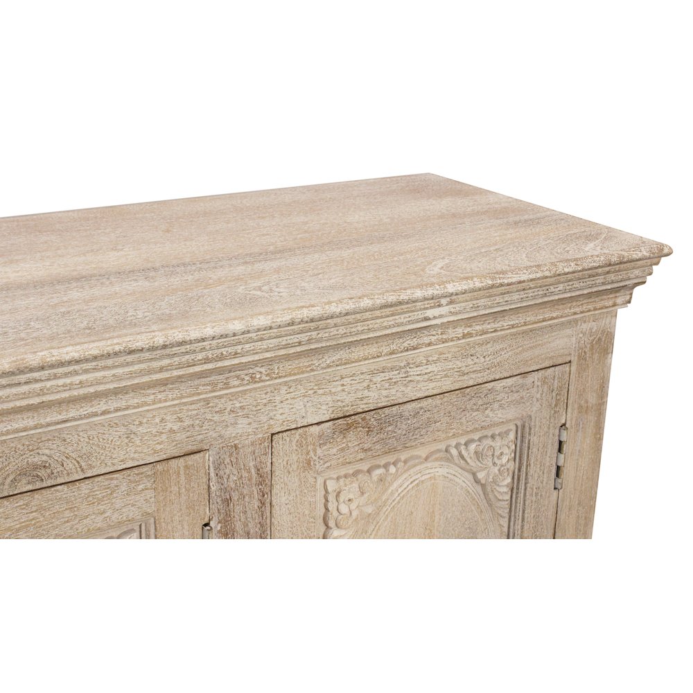 Carter 4-Door Sideboard in Distressed White on Solid Wood. Picture 7
