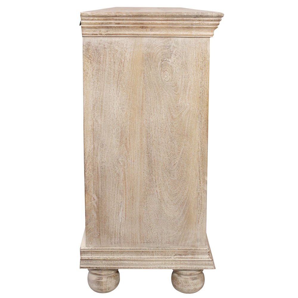 Carter 4-Door Sideboard in Distressed White on Solid Wood. Picture 9
