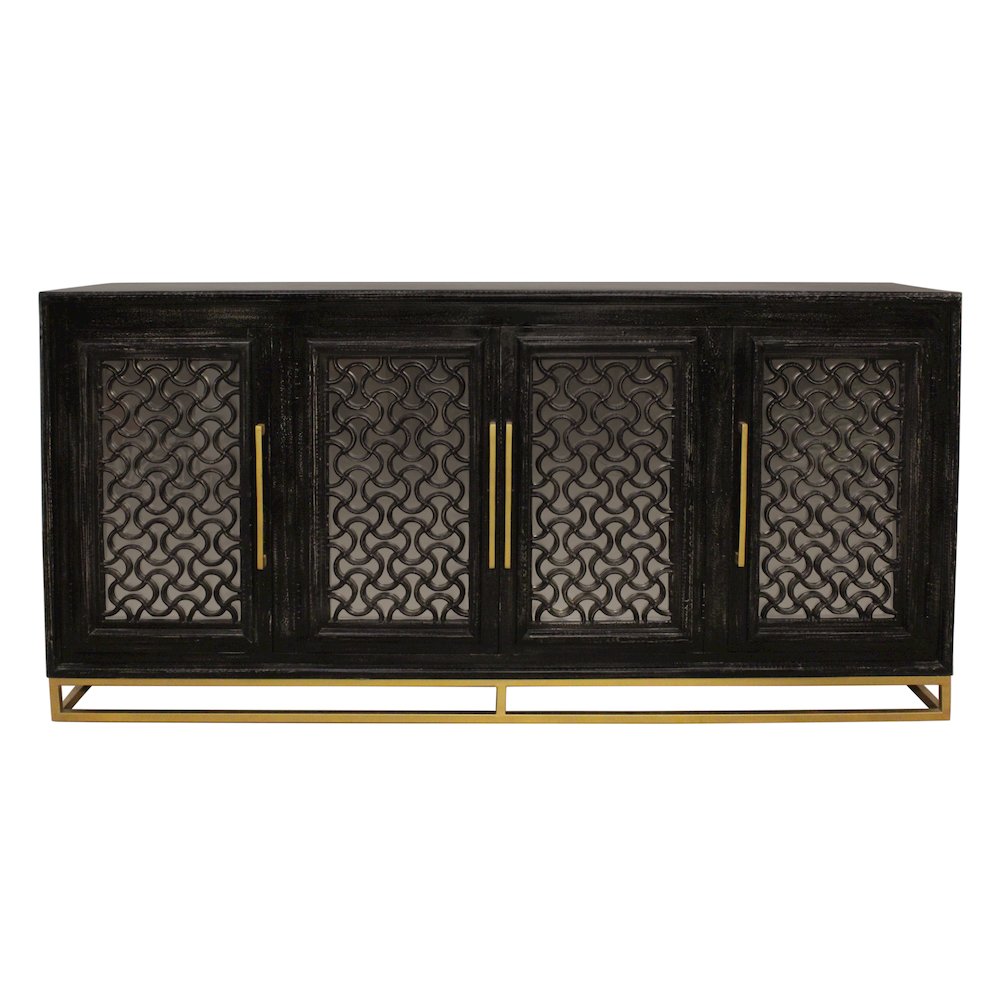Juno 4-Door Sideboard in Antique Black. Picture 1