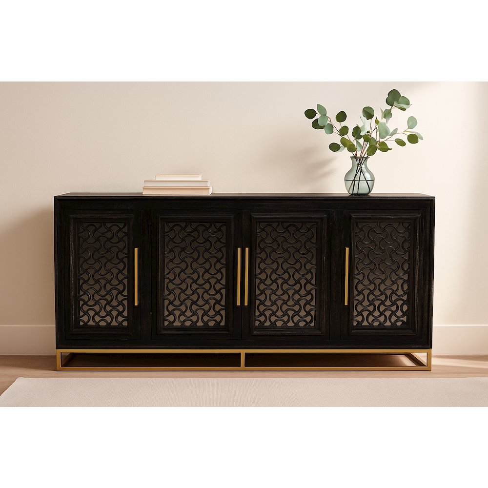 Juno 4-Door Sideboard in Antique Black. Picture 2