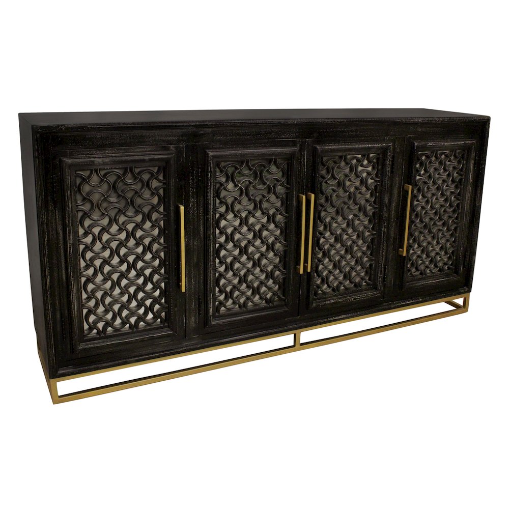 Juno 4-Door Sideboard in Antique Black. Picture 3