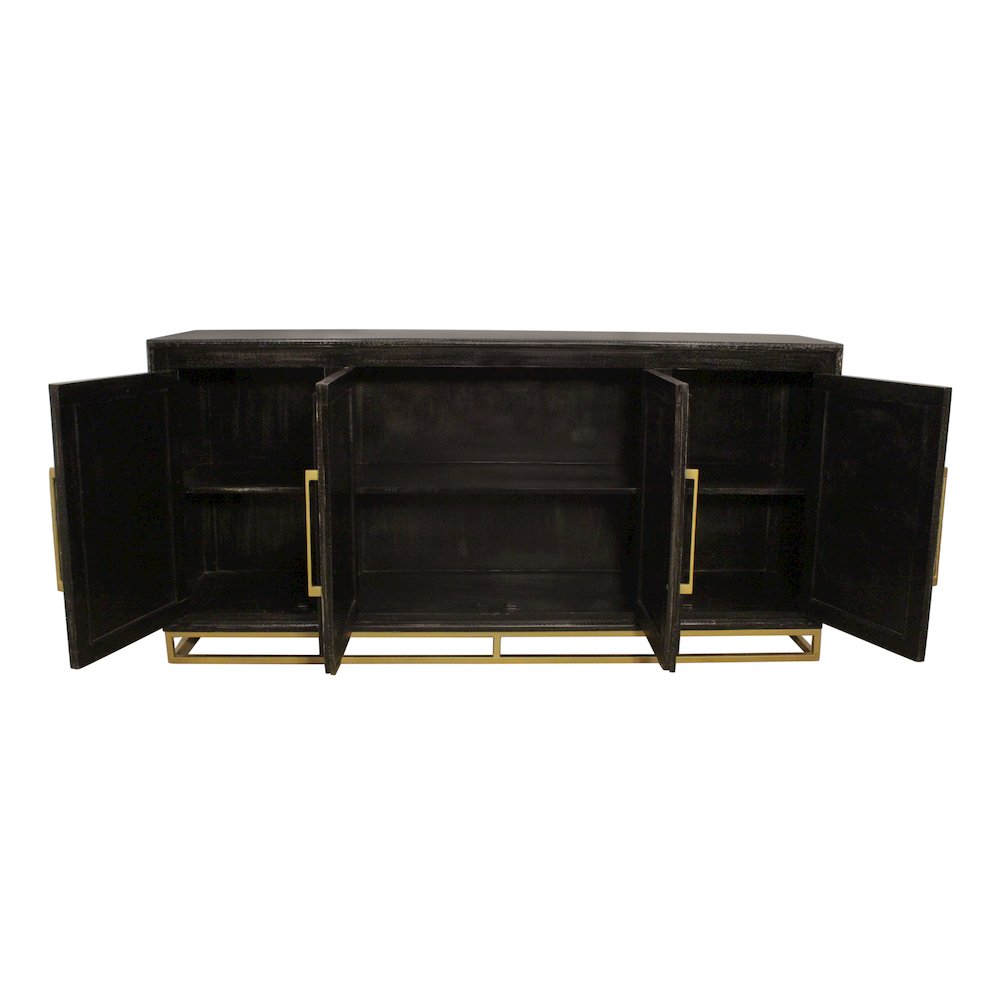 Juno 4-Door Sideboard in Antique Black. Picture 4