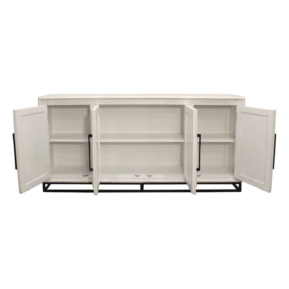 Juno 4-Door Sideboard in Distressed White. Picture 8