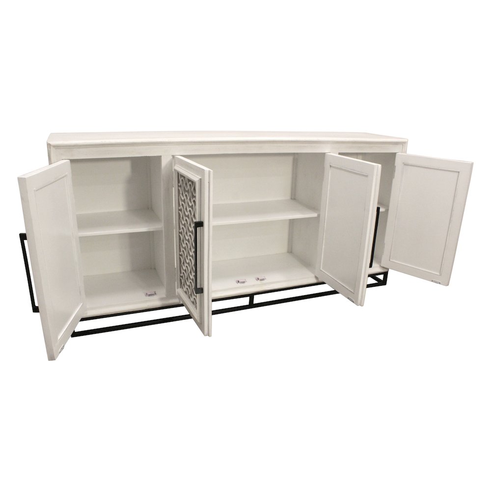 Juno 4-Door Sideboard in Distressed White. Picture 6