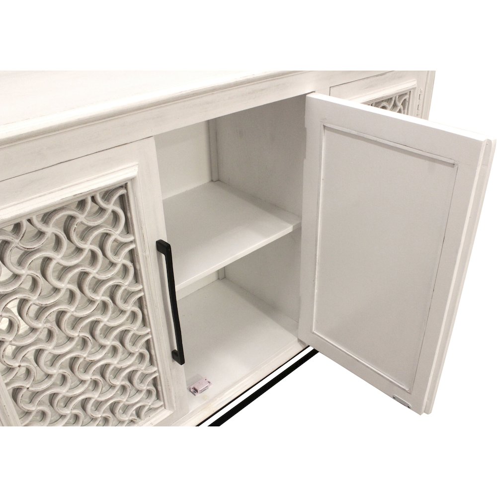 Juno 4-Door Sideboard in Distressed White. Picture 9