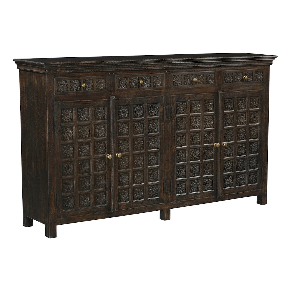 Anisa 4-Door 4-Drawer Sideboard in Antique Black. Picture 1