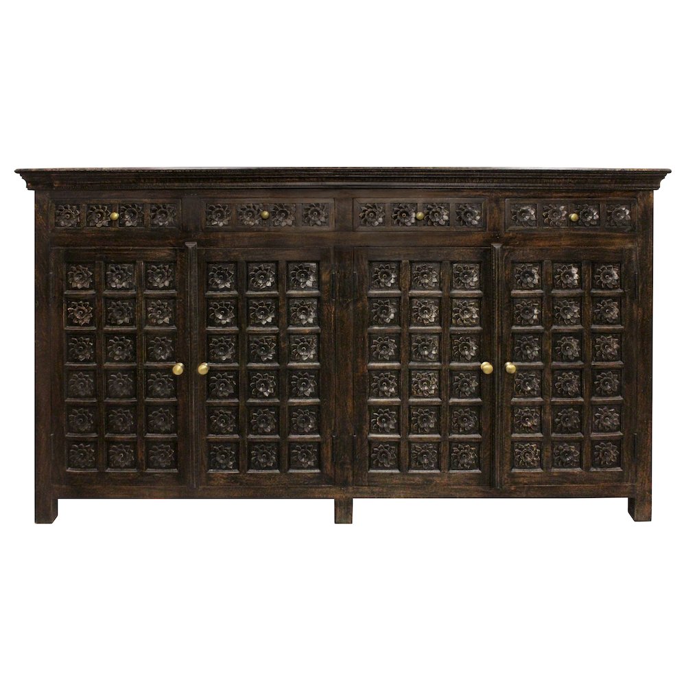 Anisa 4-Door 4-Drawer Sideboard in Antique Black. Picture 2