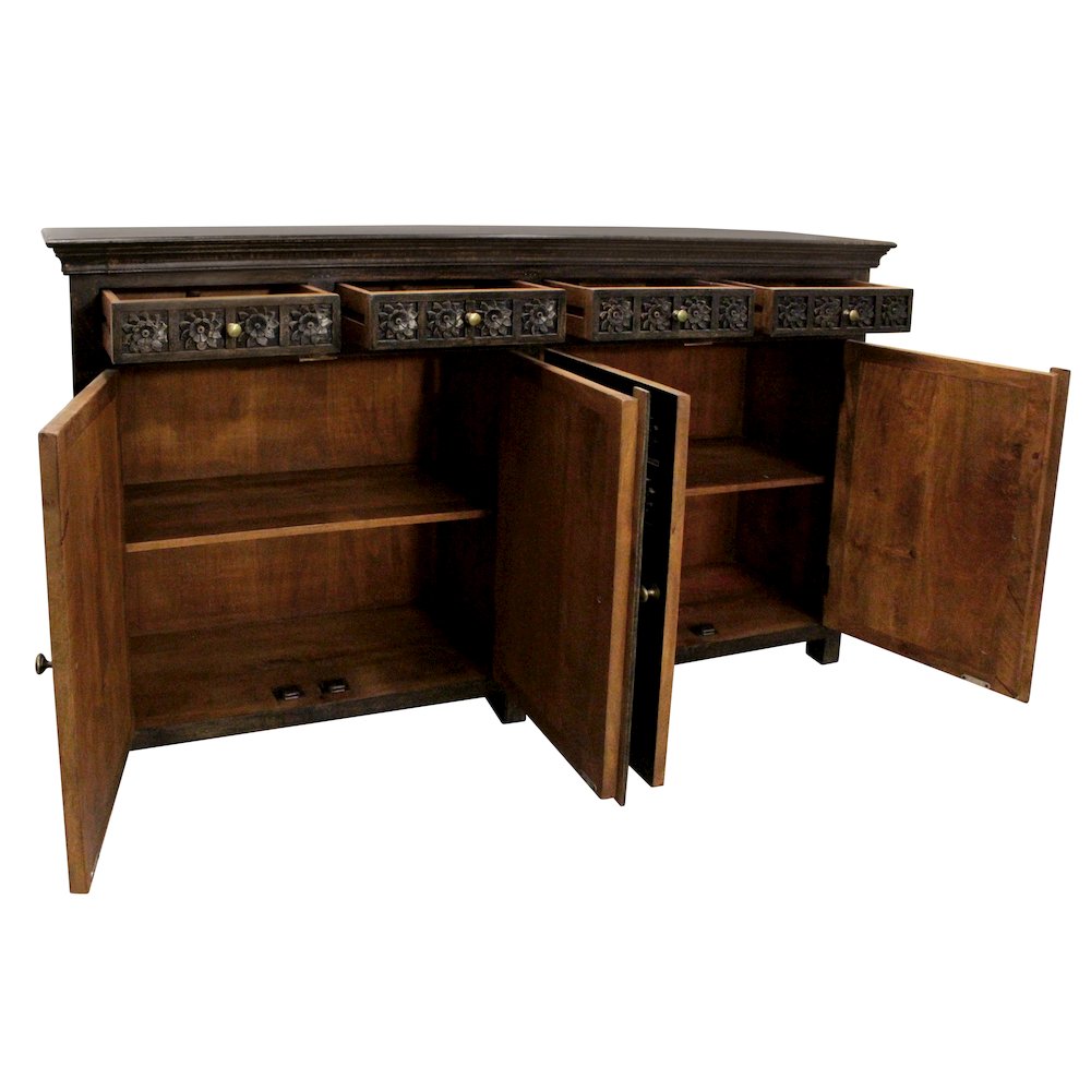Anisa 4-Door 4-Drawer Sideboard in Antique Black. Picture 6