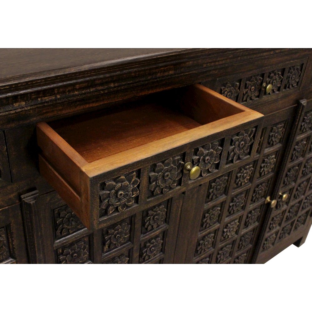 Anisa 4-Door 4-Drawer Sideboard in Antique Black. Picture 8