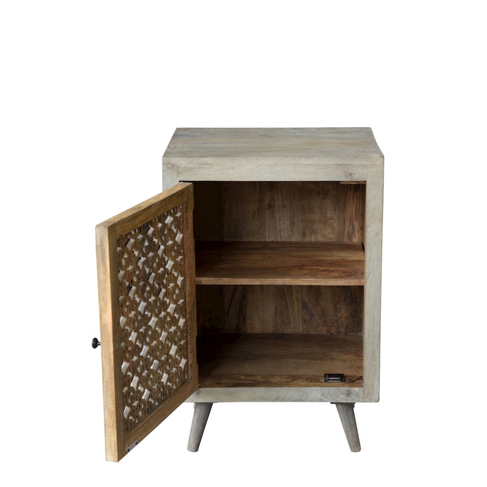Halle Hand-carved Nightstand. Picture 2