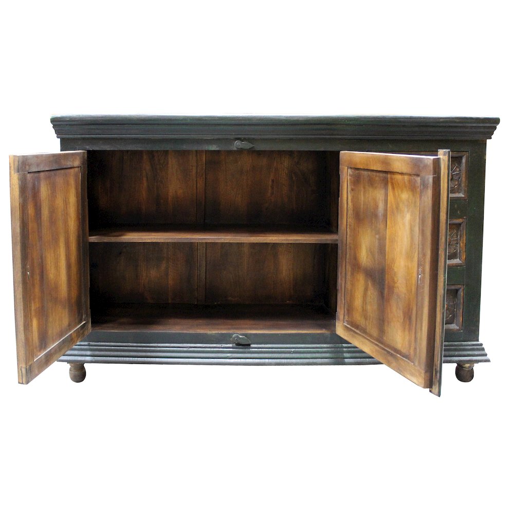 Arvada 2 Carved Doors, 3 Drawers Buffet in Brown. Picture 3