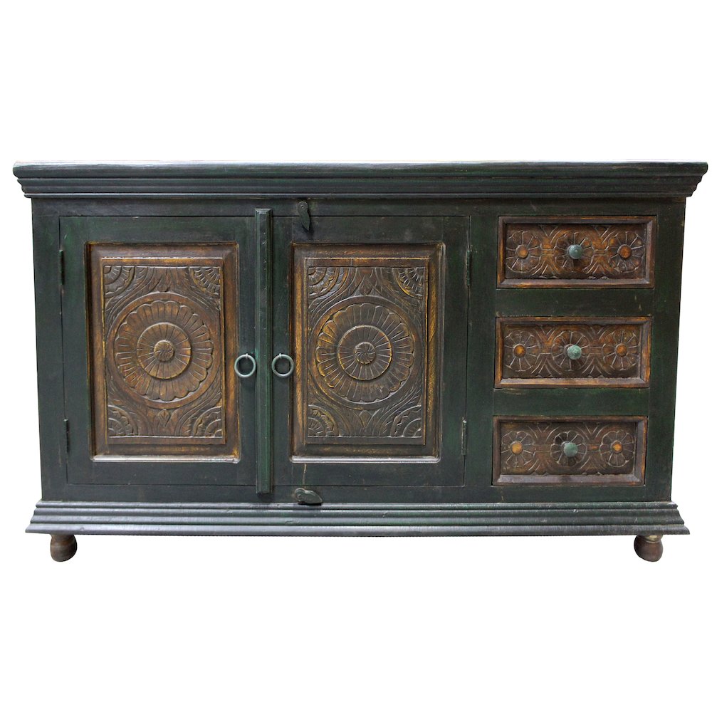 Arvada 2 Carved Doors, 3 Drawers Buffet in Brown. Picture 1