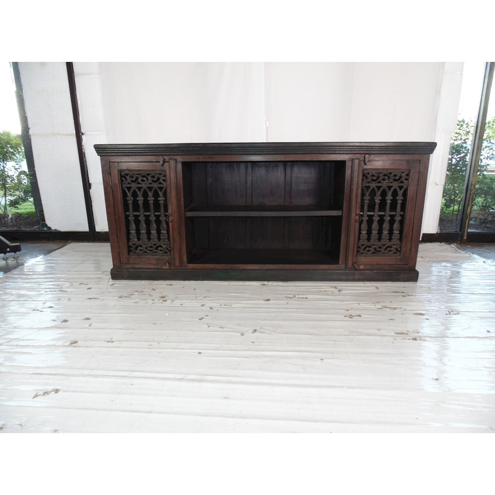 Arvada 2 Door Iron Jali Plasma in Brown. Picture 1