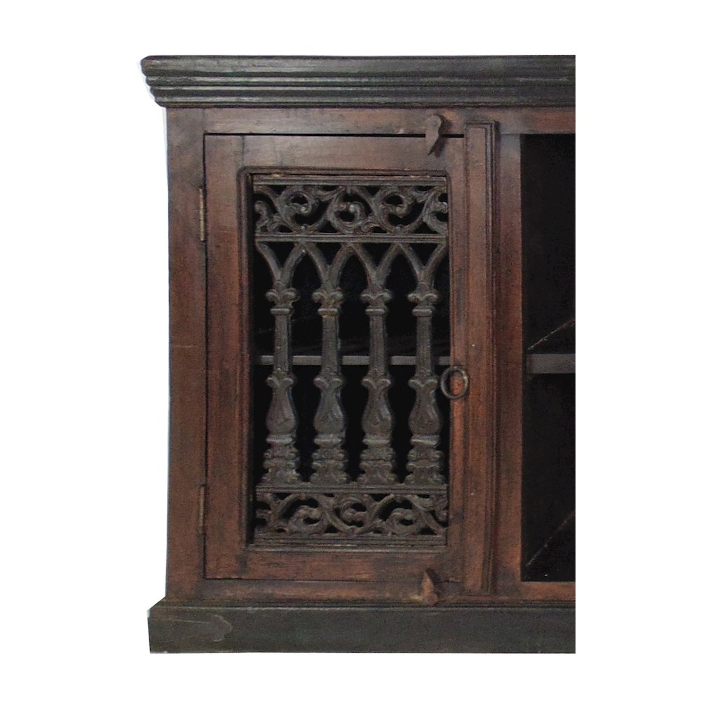 Arvada 2 Door Iron Jali Plasma in Brown. Picture 2