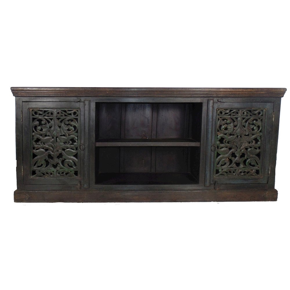 Arvada 2 Carved Door Plasma in Brown. Picture 1