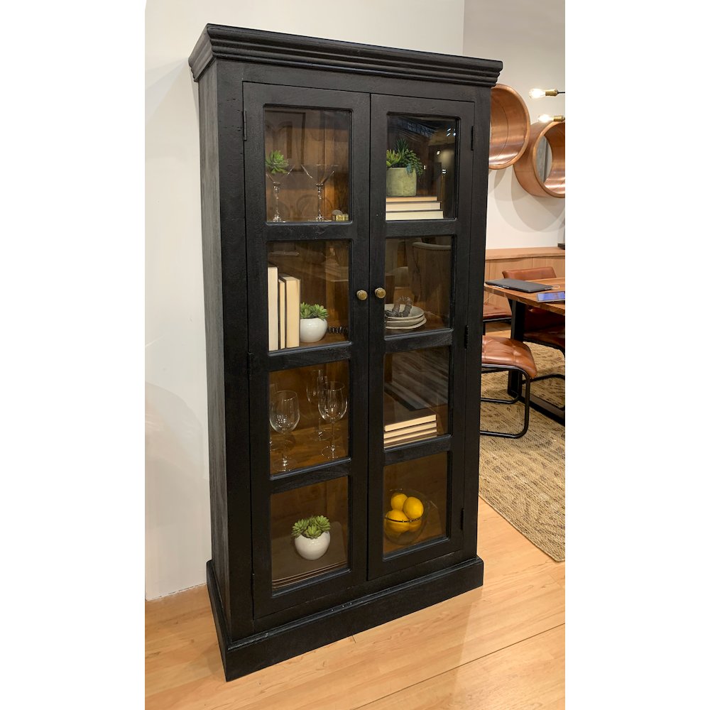 Peachtree 2-Door Cabinet in Charcoal Gray. Picture 2