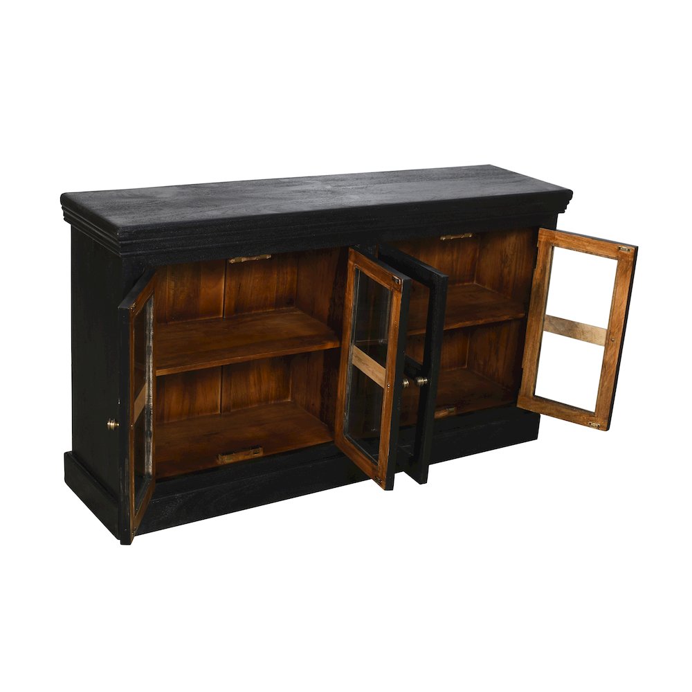 Peachtree 4-Door Sideboard in Charcoal Gray. Picture 3