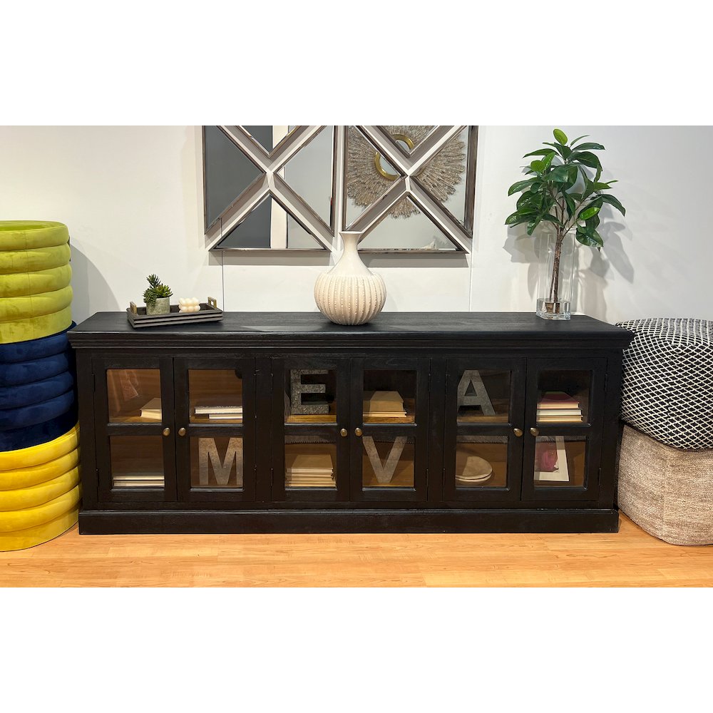 Peachtree 6-Door Sideboard in Charcoal Gray. Picture 2