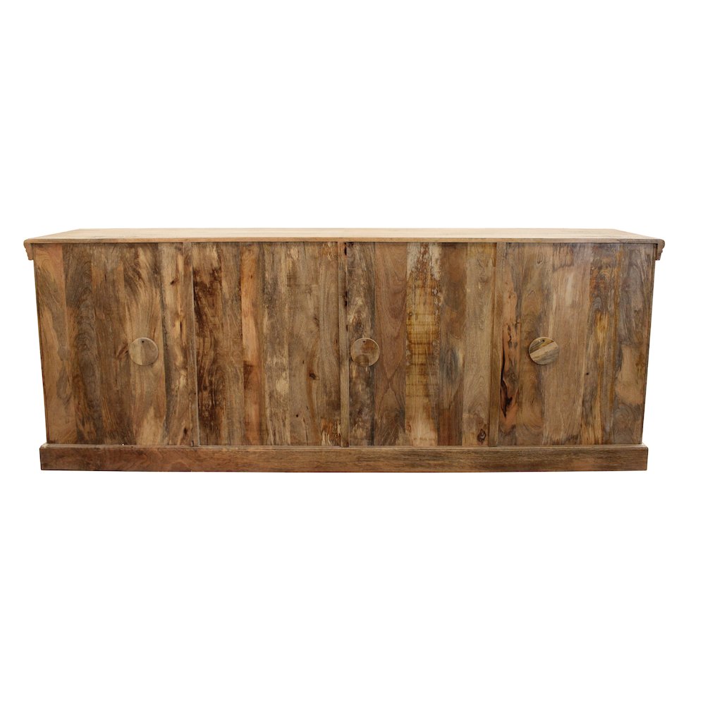 Tropez 6-Door Sideboard with Glass Panels in Distressed White. Picture 4