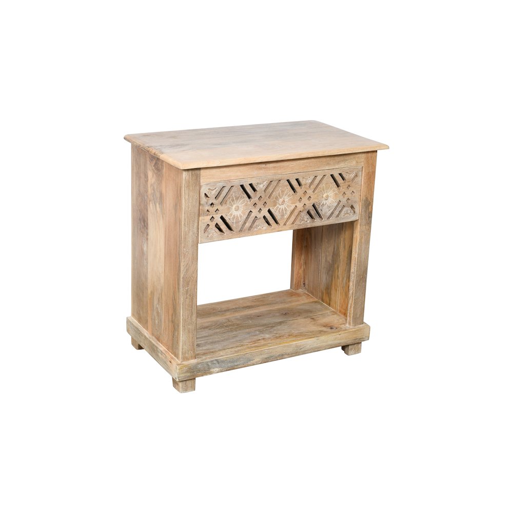 Manny 1-Drawer Nightstand in Natural. Picture 2