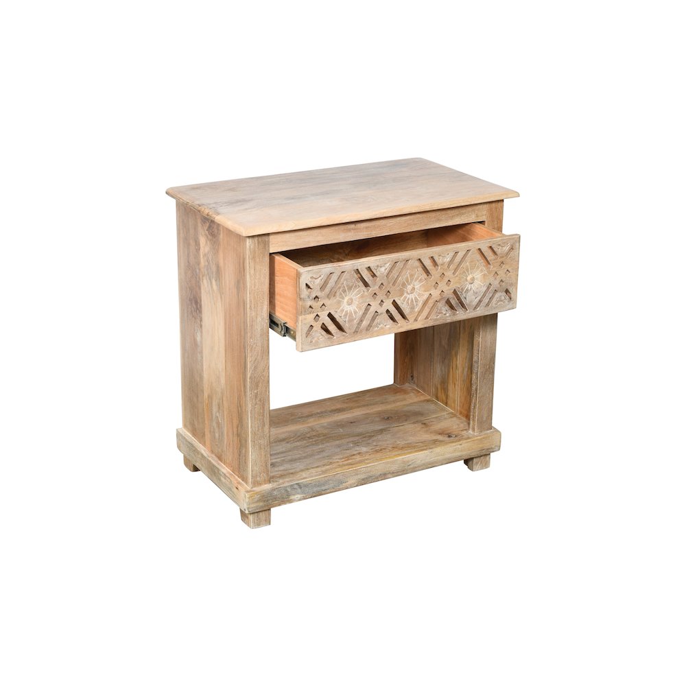 Manny 1-Drawer Nightstand in Natural. Picture 3