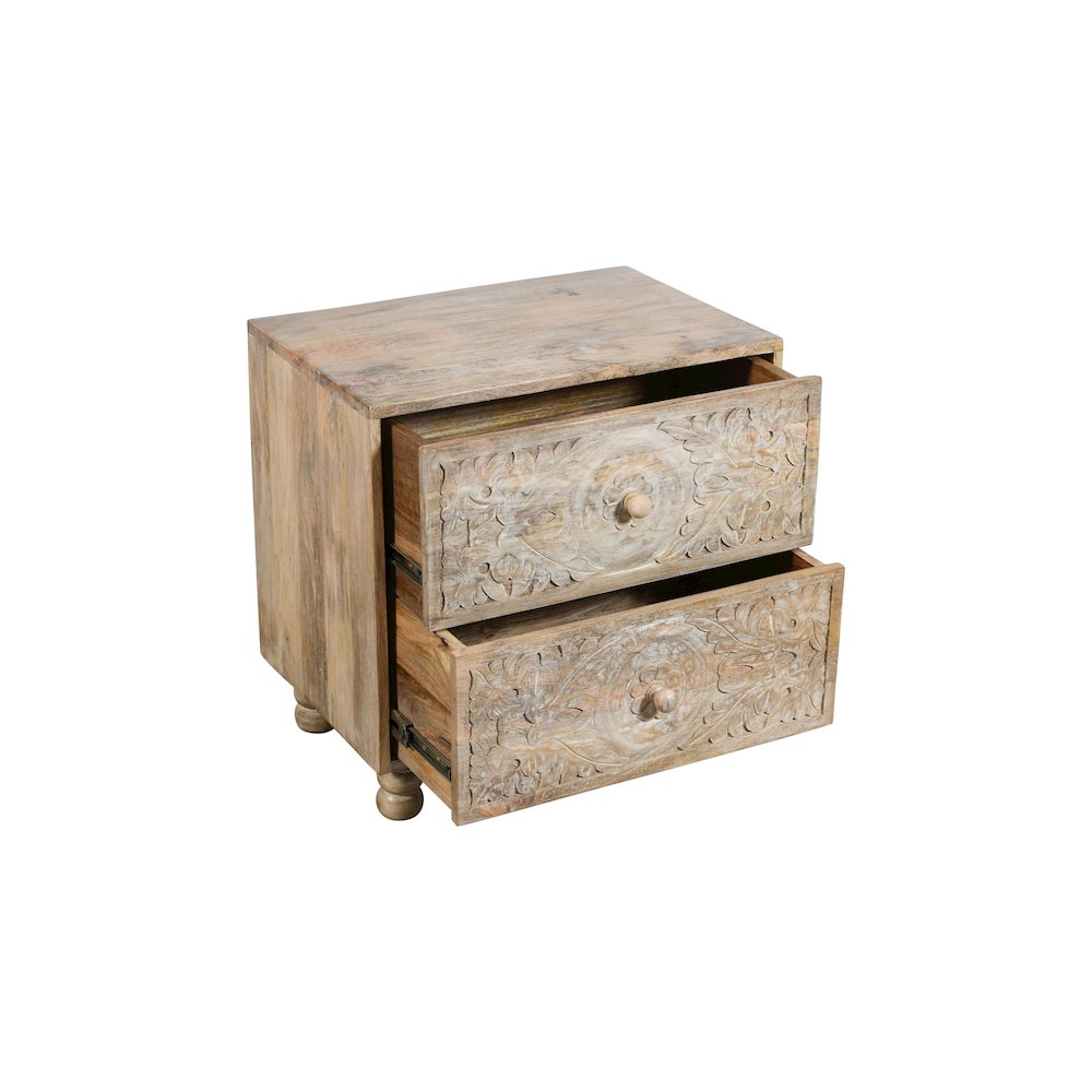Cory 2-Drawer Nightstand in Natural. Picture 3