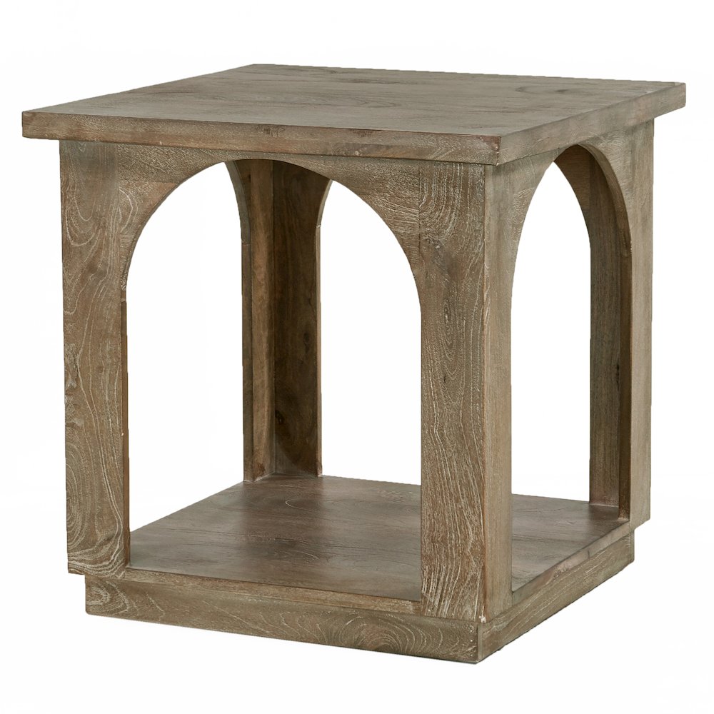 Archie Solid Wood End Table in North Creek Brown. Picture 1