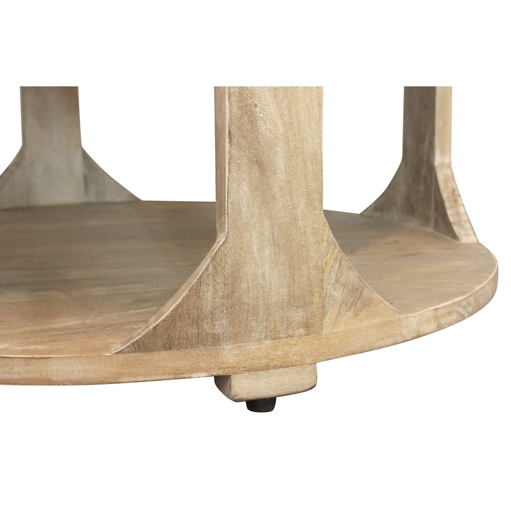 Jenna Round Cocktail Table with Shelf. Picture 4