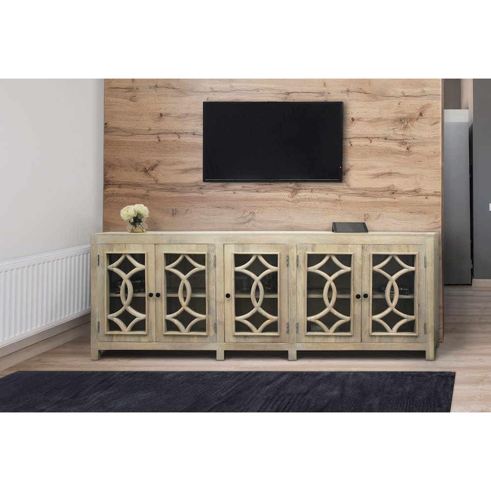 Bayside Canal 5-Door Sideboard in White Wash. Picture 2