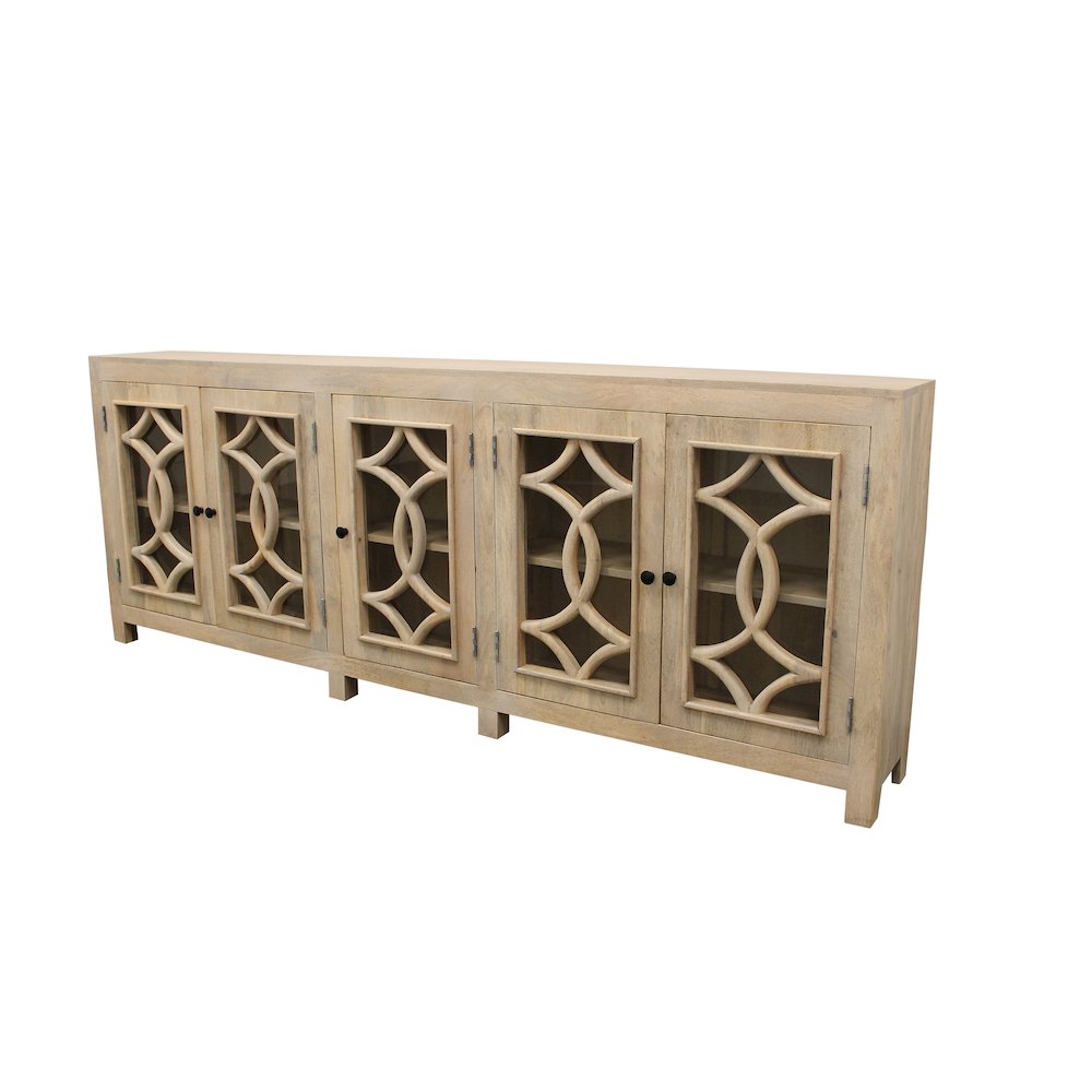 Bayside Canal 5-Door Sideboard in White Wash. Picture 4