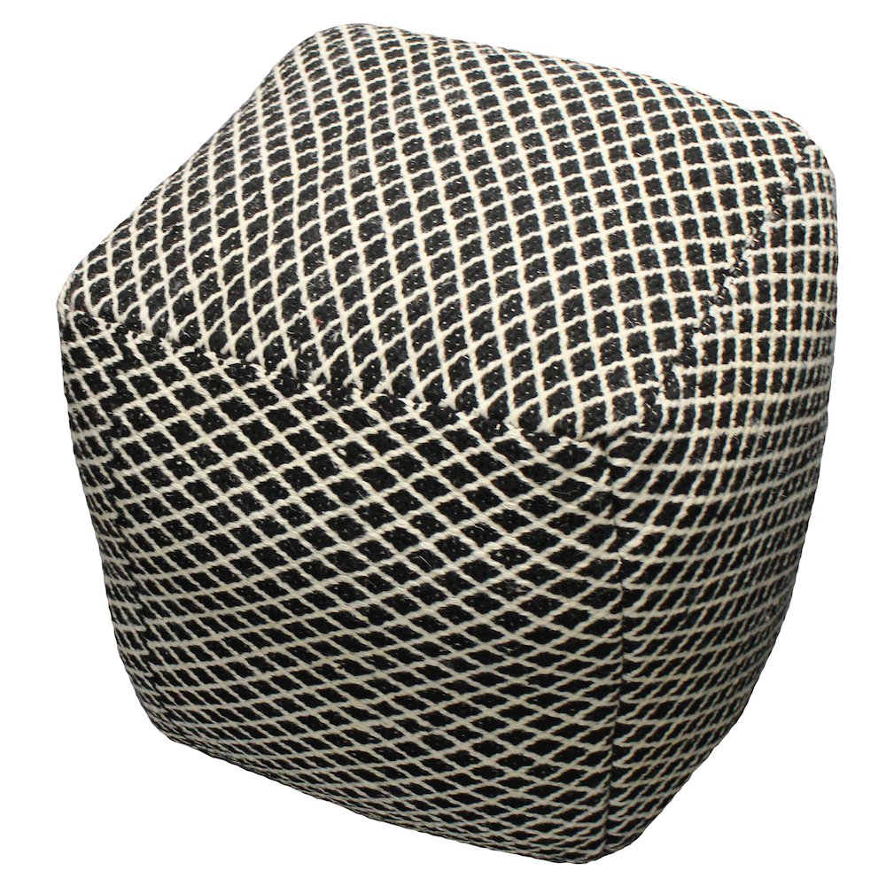 Contemporary Lia Black Pouf. Picture 1