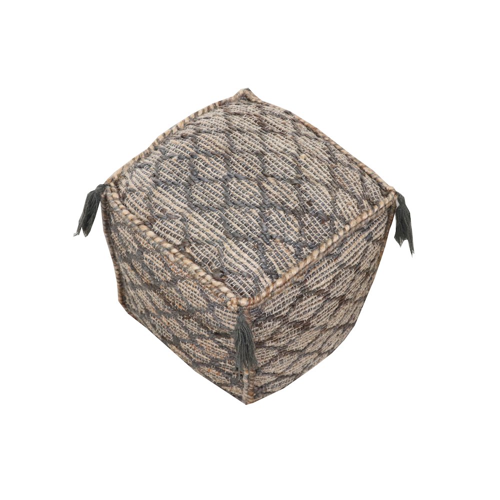 Contemporary Circe Pouf in Taupe. Picture 1