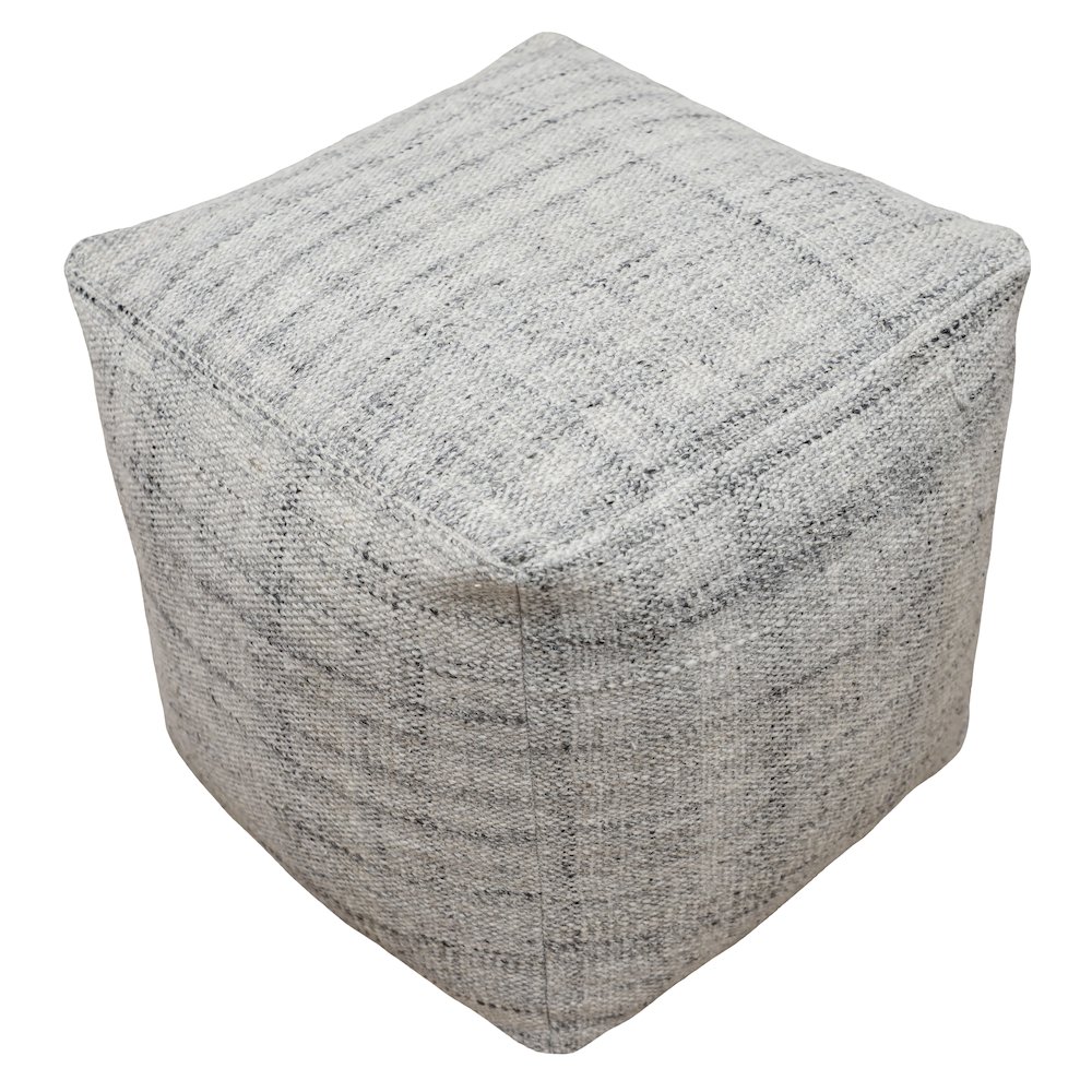 Remi Wool Pouf in Salt and Pepper. Picture 1