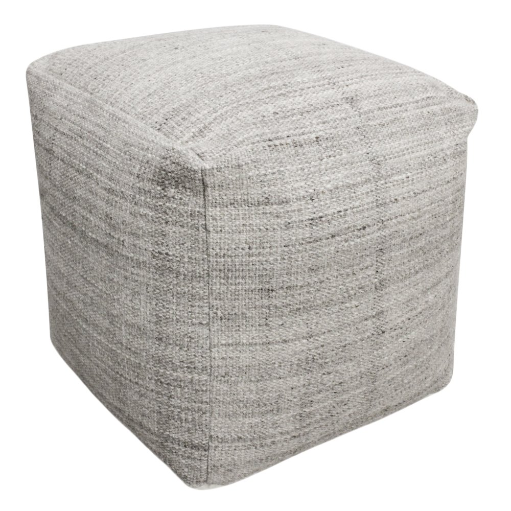 Remi Wool Pouf in Salt and Pepper. Picture 2