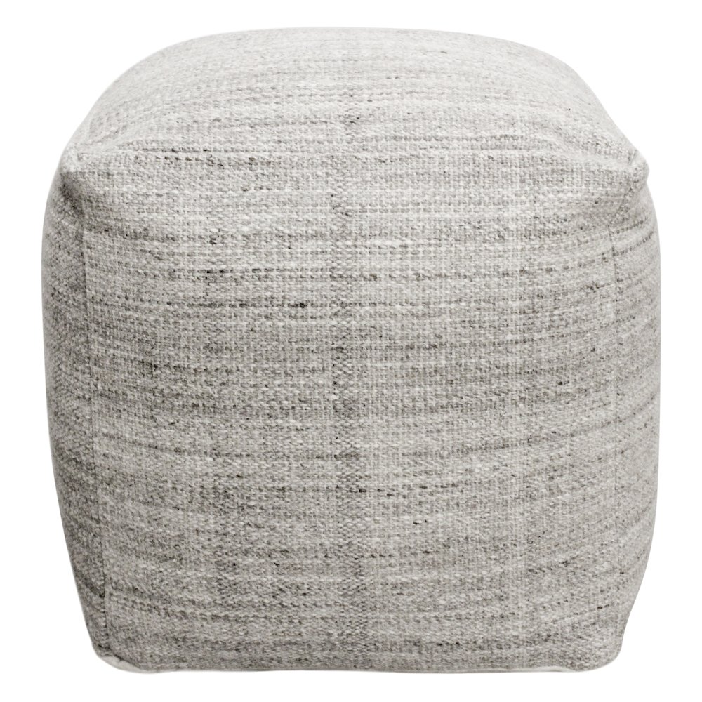 Remi Wool Pouf in Salt and Pepper. Picture 3