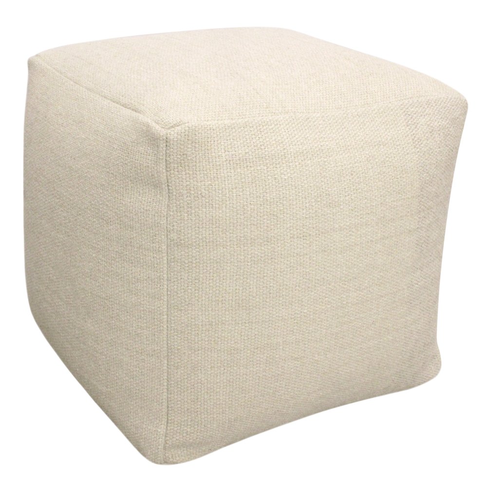 Remi Wool Pouf in Ivory. Picture 1