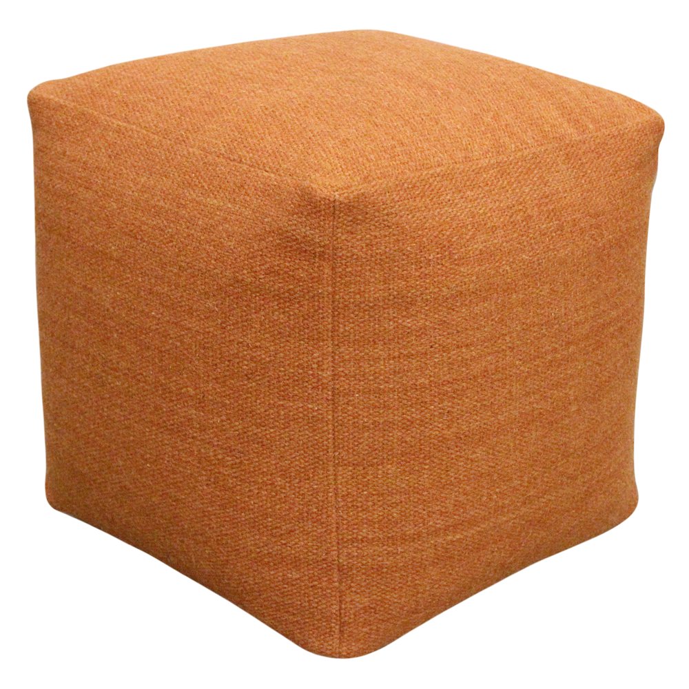 Remi Wool Pouf in Orange. Picture 2