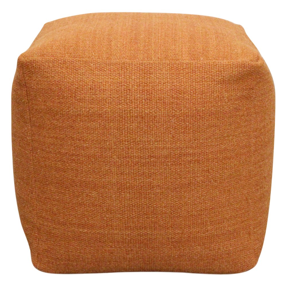 Remi Wool Pouf in Orange. Picture 3