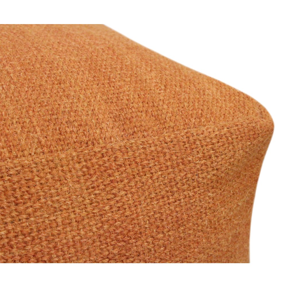 Remi Wool Pouf in Orange. Picture 4