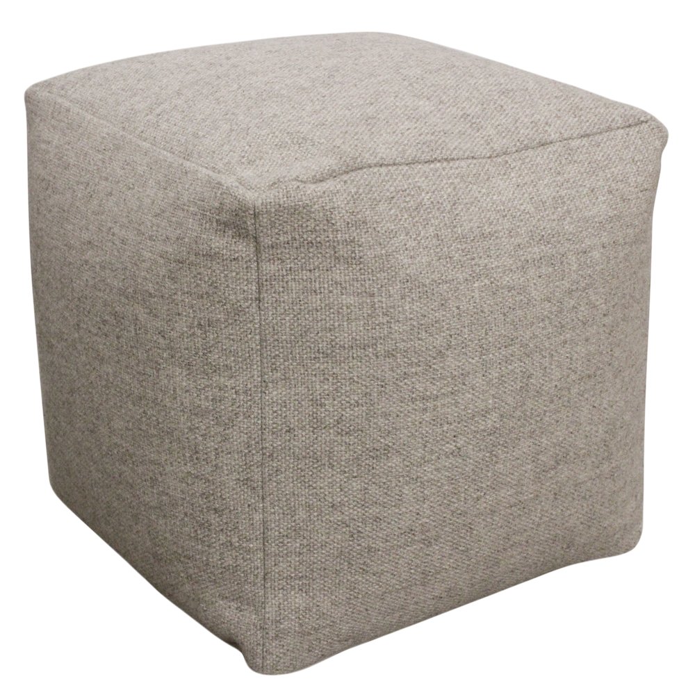 Remi Wool Pouf in Silver. Picture 1