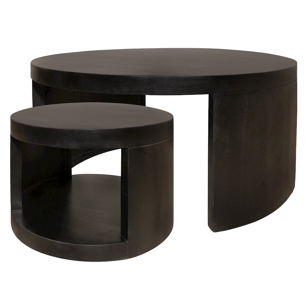 Molly Cocktail Table 2-Piece Set in Natural Black. Picture 1