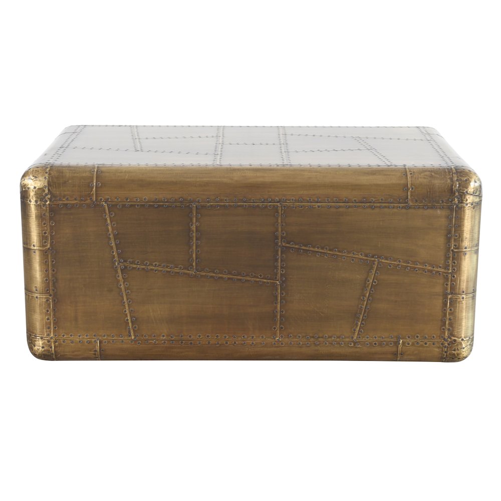 Pilot 1-Drawer Cocktail Table in Brass. Picture 6