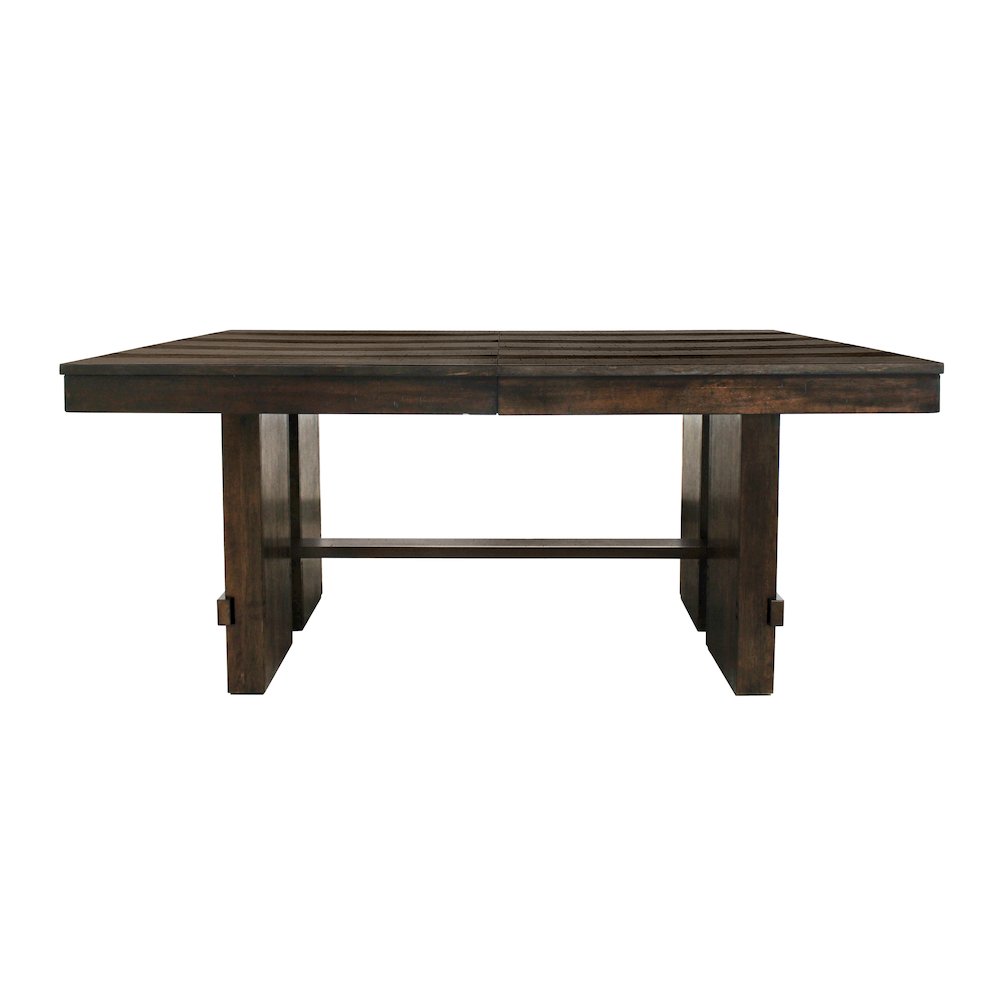 Dale Extendable Dining Table in Solid Acacia Wood with Antique Brown Finish. Picture 2