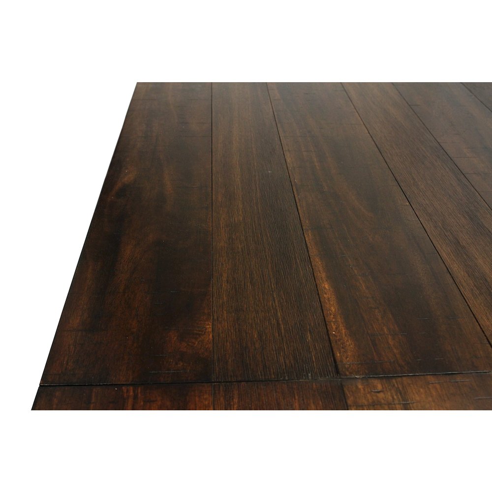 Dale Extendable Dining Table in Solid Acacia Wood with Antique Brown Finish. Picture 6