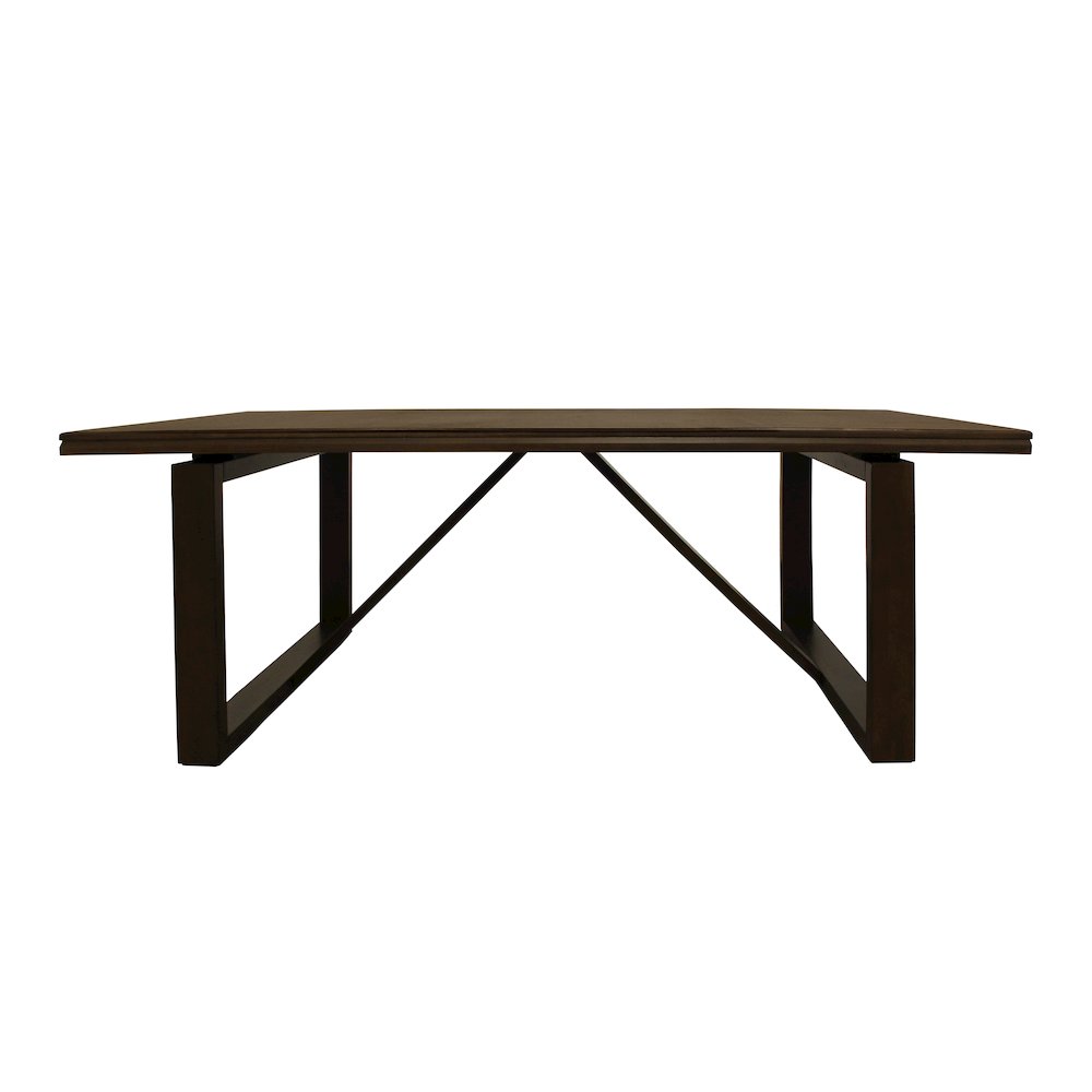 Scott Dining Table in Solid Birch Wood with Antique Brown Finish. Picture 1