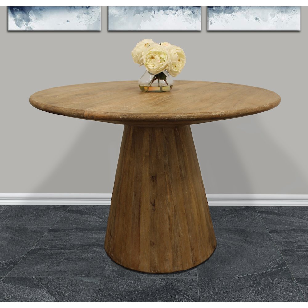Jaden 42" Round Dining Table in Natural Finish. Picture 2
