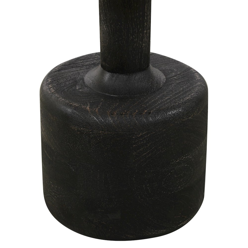Caspian Side Table with White Marble Top in Distressed Black. Picture 5
